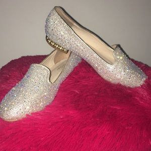 Crystal studded slippers